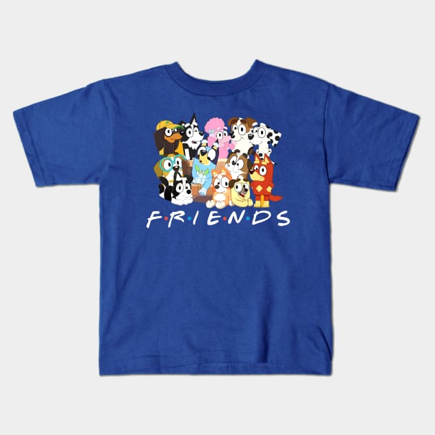 Friends Bluey Kids T-Shirt by jersimage